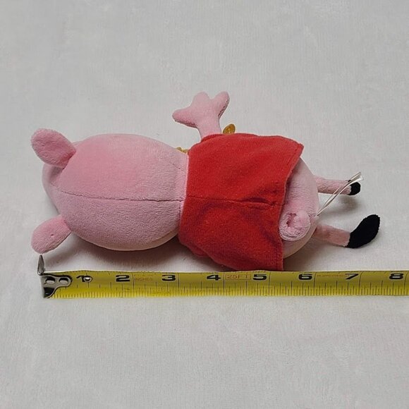 TY Peppa Pig Plush Holding Teddy Bear Beanie Baby 6” 2015 Pink Pig - Picture 10 of 10